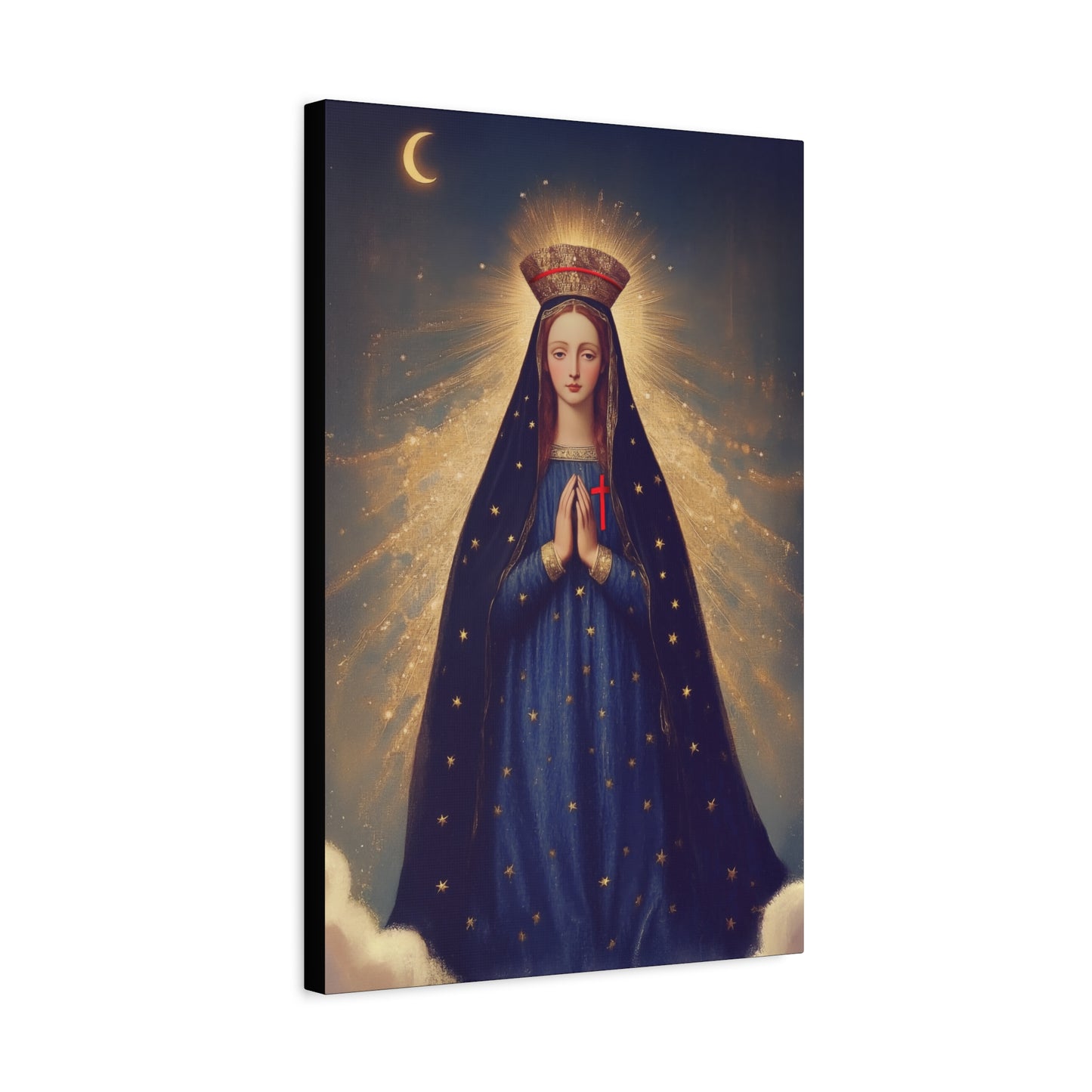 Our Lady of Pontmain - Multiple Sizes - Catholic Home art - Museum Wrapped Canvas - Sanctified Souls Print - Mother Mary Art