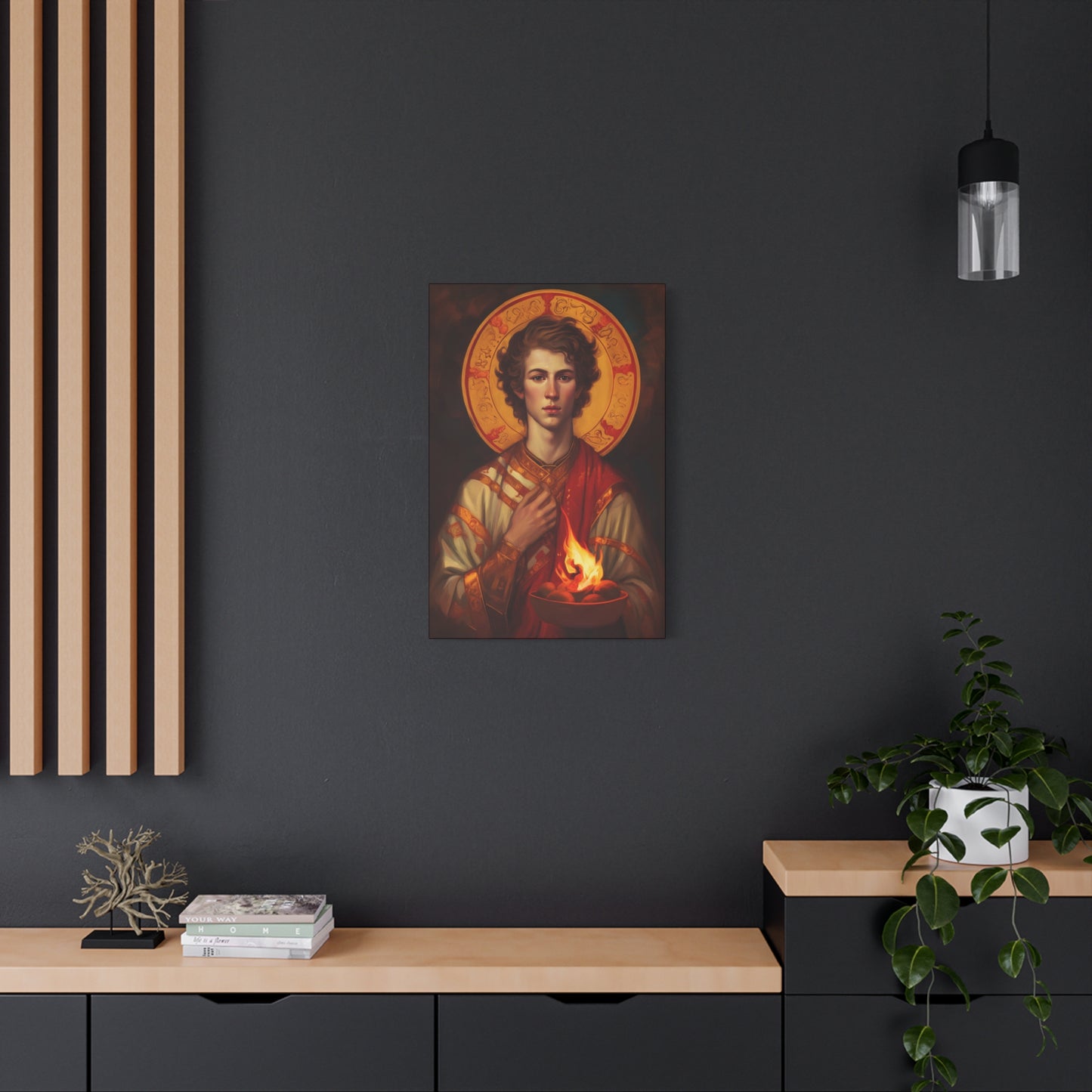 Saint Lawrence Deacon and Martyr Canvas Print - Multiple Sizes - Catholic Home art - Museum Wrapped Canvas - Sanctified Souls Print