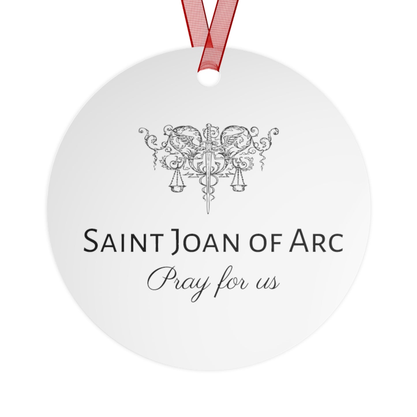 Saint Joan of Arc Ornament - Religious Holiday Christmas Ornament and Keepsake - Double sided Keepsake Religious Ornament