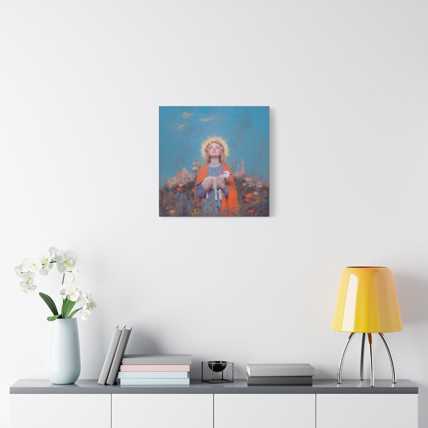 Saint Agnes of Rome - Museum Wrapped Canvas - Sanctified Souls Print - Religious Art for your Home - Catholic Patron Saint Art