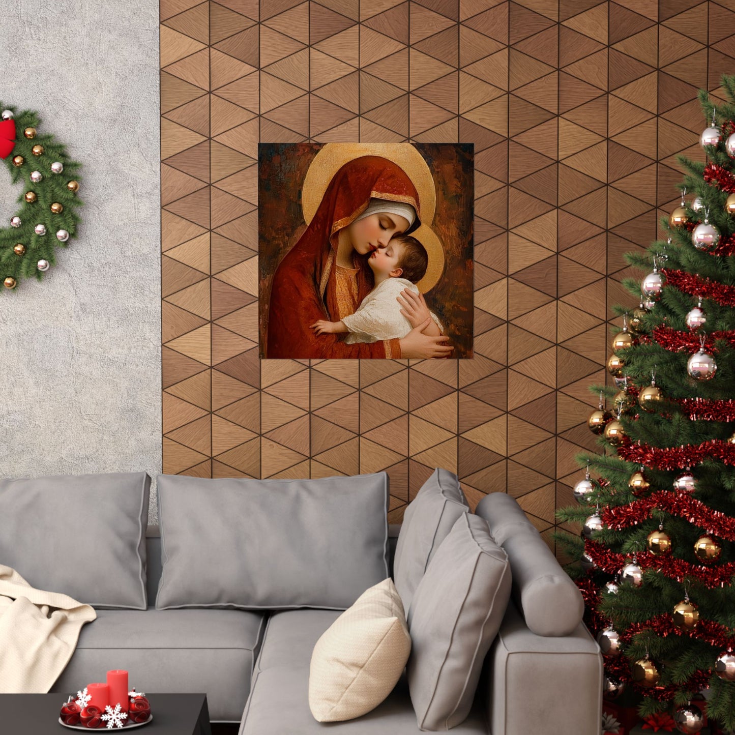 Our Lady of Tenderness - Mother Mary and the Christ Child - Marian Art - Sanctified Souls Print - Multiple Sizes - Premium Vertical Posters