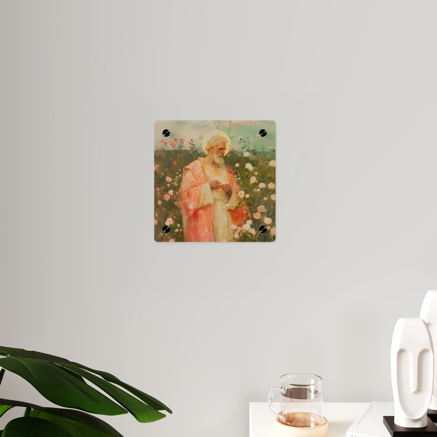 Saint Valentine Wall Art Panel - Ready to Hang Acrylic Print - Catholic Saint Art - Patron Saint Print - Catholic Saint Wall Art
