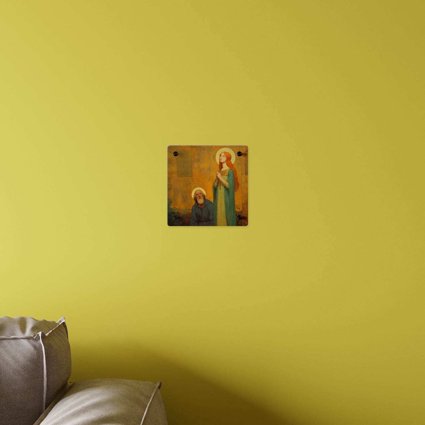 Saints Cyprian and Justina Wall Art Panel - Ready to Hang Acrylic Print - Catholic Saint Art - Patron Saint Print - Martyr Art
