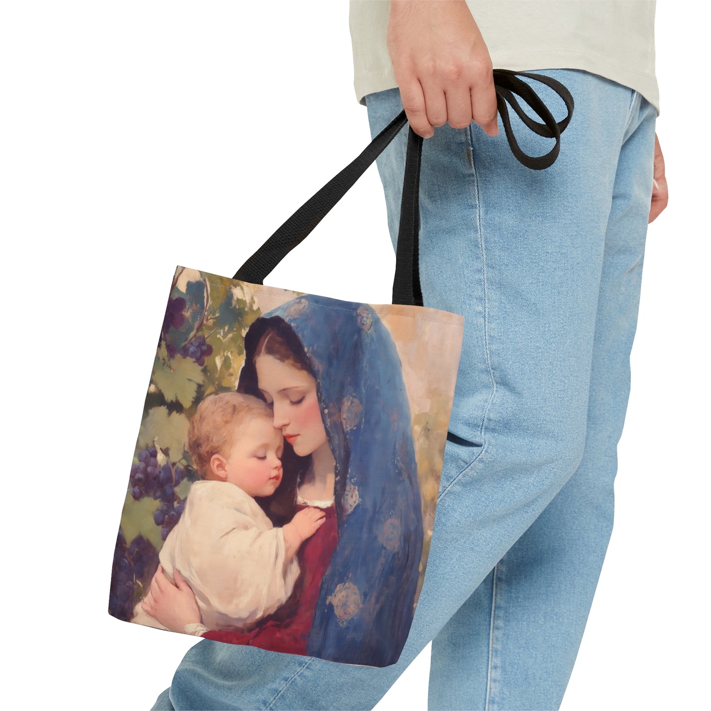 Our Lady of the Grapes / Out Lady of the Harvest - Tote Bag - Large Medium Small Faith Art Bag - Catholic Faith Purse - Mother Mary