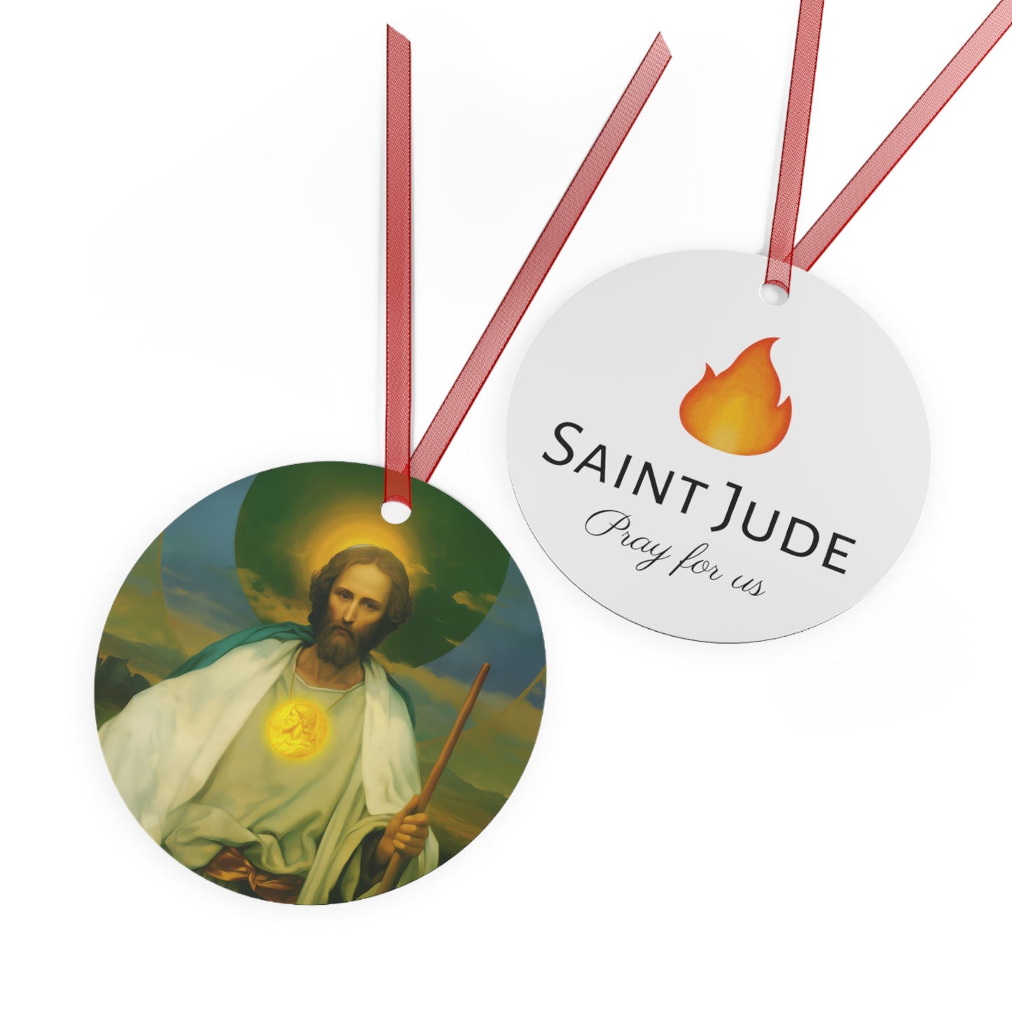 Saint Jude Thaddaeus - Religious Holiday Christmas Ornament and Keepsake - Double sided Keepsake Religious Ornament