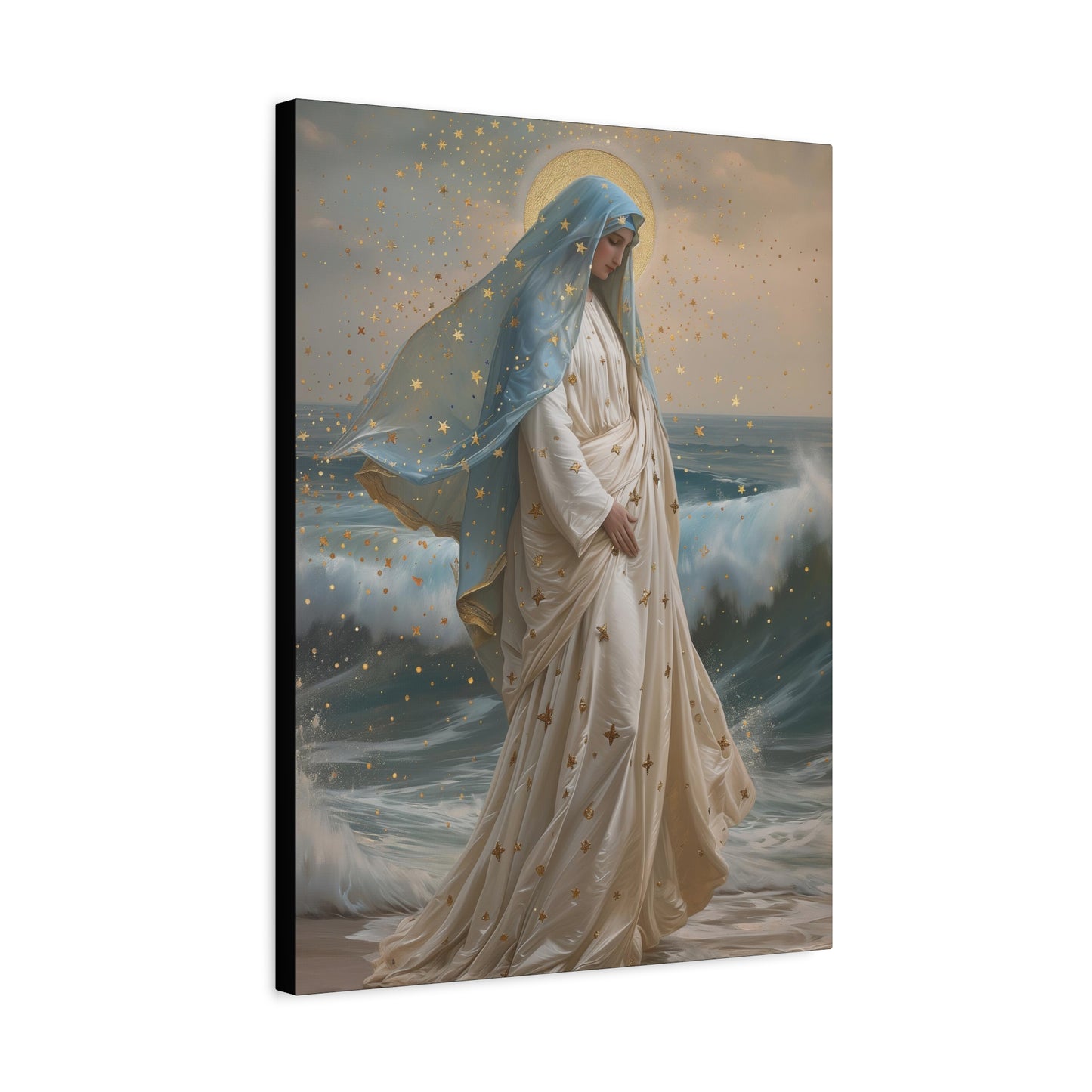 Ocean's Embrace - Devotion to Our Lady - Musseum Wrapped Canvas - Sanctified Souls - Religious Art for your Home - Our Lady Star of the Sea