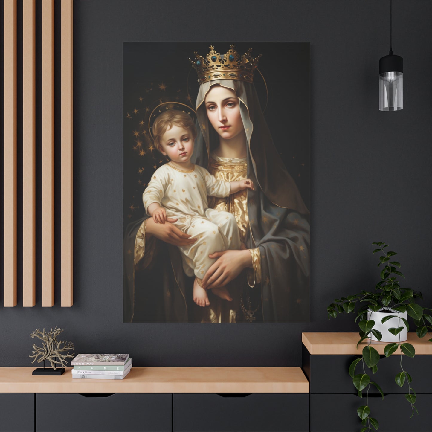 Our Lady of Mount Carmel - Museum Wrapped Canvas - Sanctified Souls Print - Mary the Blessed Virgin