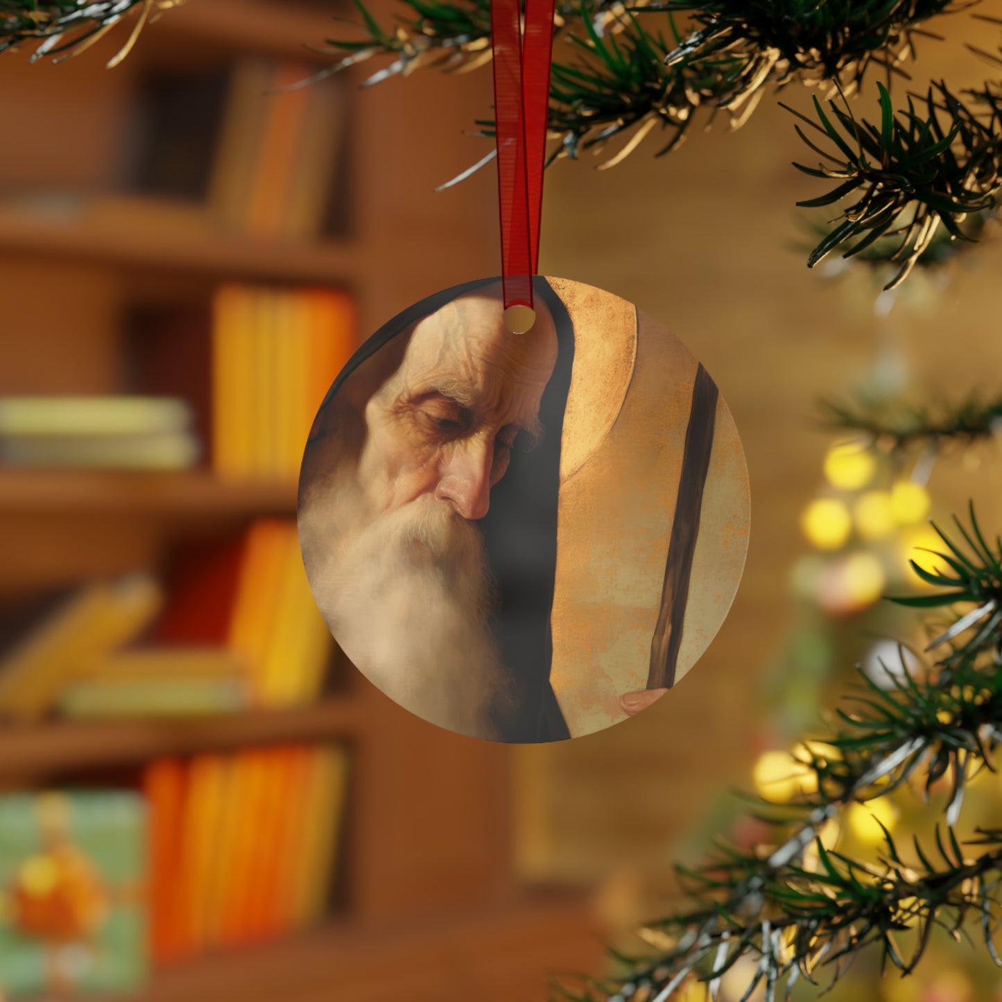 Saint Benedict Metal Ornament - Religious Holiday Christmas Ornament and Keepsake - Prayer Ornament