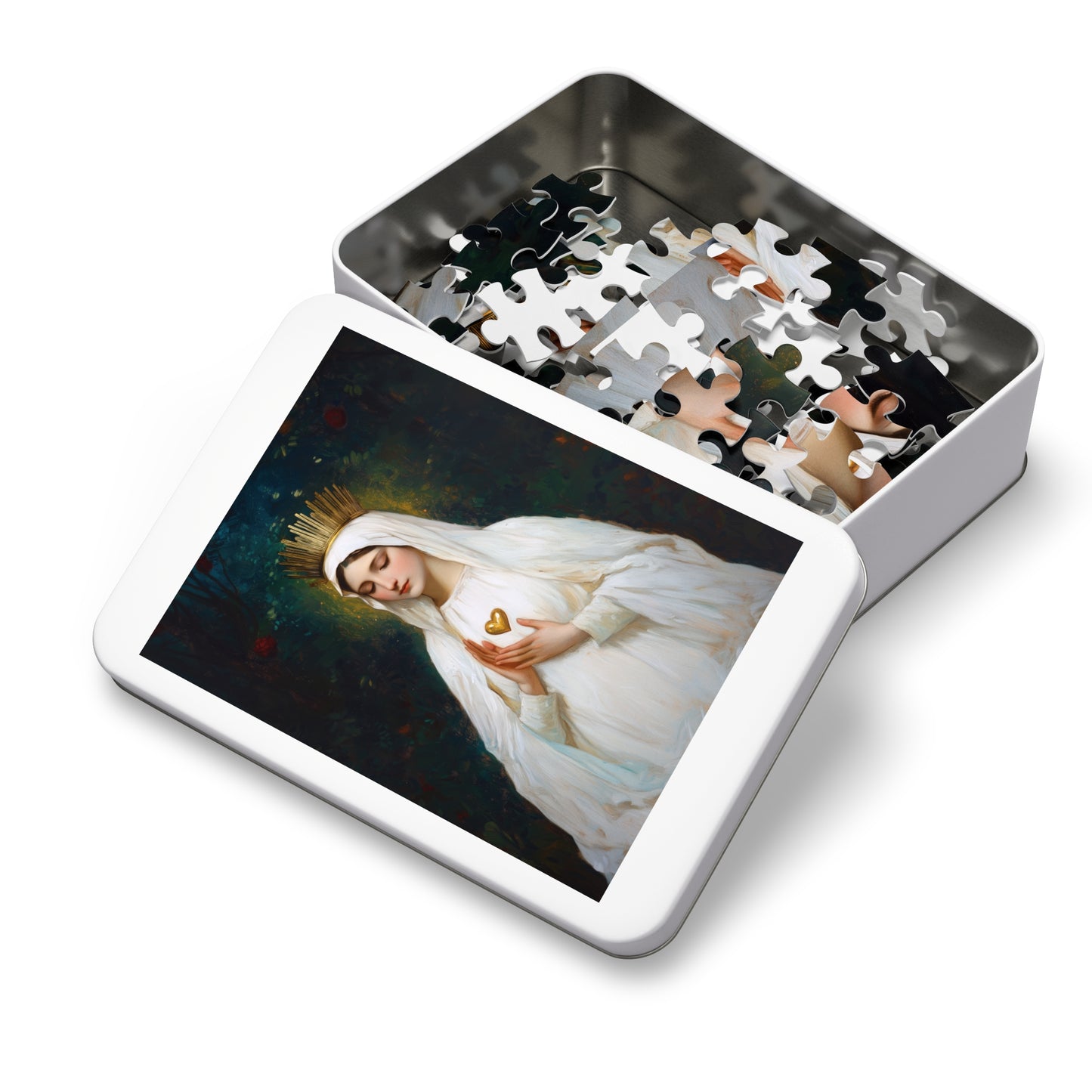 Our Lady of Beauraing - Our Lady of the Golden Heart - Marian Art - Puzzle - Keepsake Tin - Jigsaw Puzzle (30, 110, 252, 500,1000-Piece)