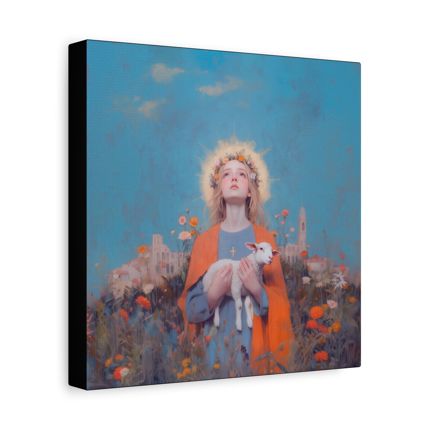 Saint Agnes of Rome - Museum Wrapped Canvas - Sanctified Souls Print - Religious Art for your Home - Catholic Patron Saint Art