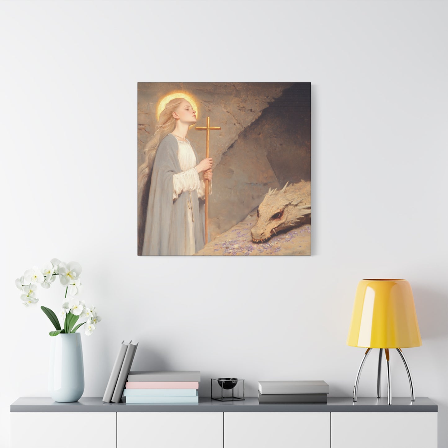 Saint Margaret of Antioch - Museum Wrapped Canvas - Sanctified Souls Print - Religious Art for your Home - Catholic Patron Saint Art