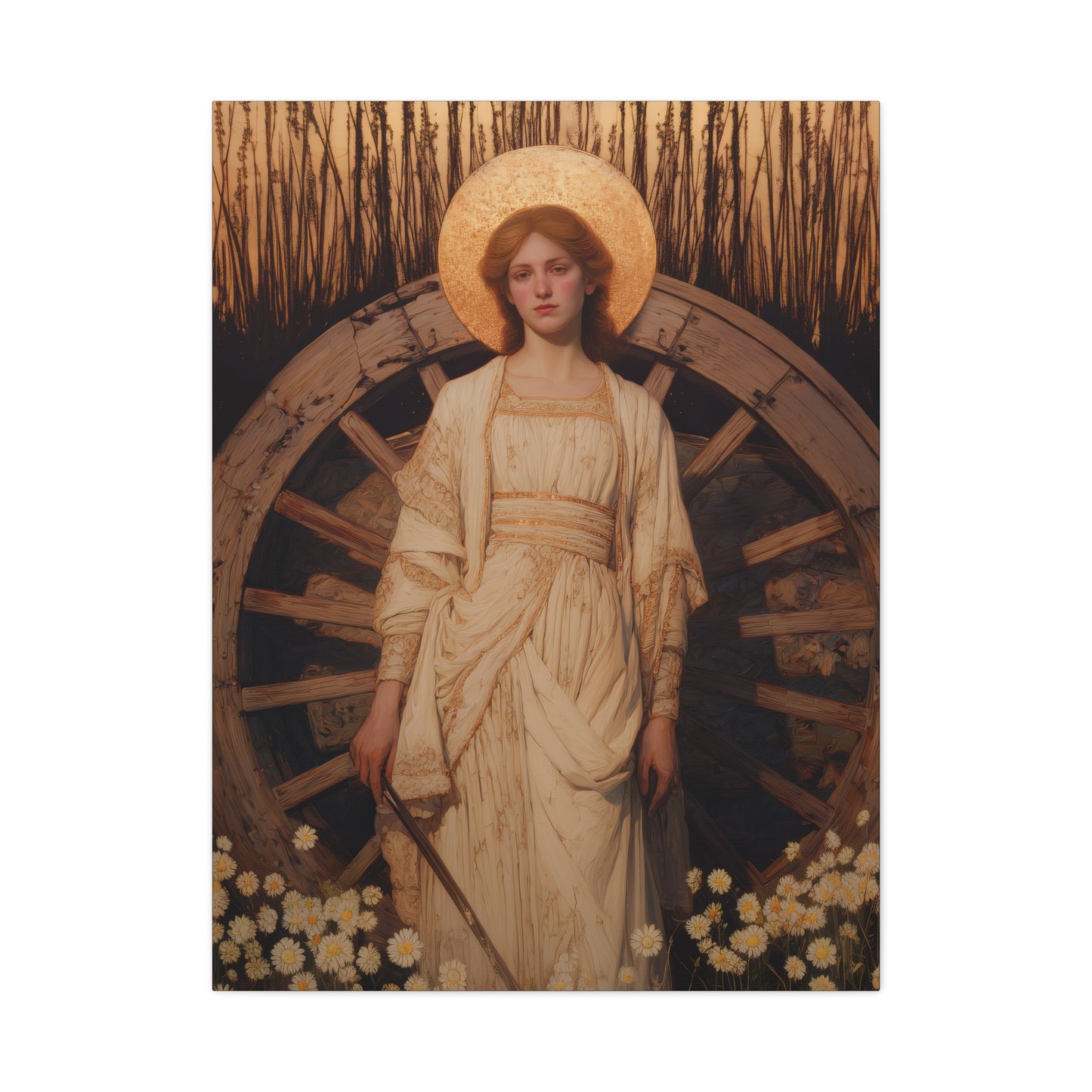 Saint Catherine of Alexandria - Museum Wrapped Canvas - Sanctified Souls Print - Religious Art for your Home - Catholic Patron Saint Art