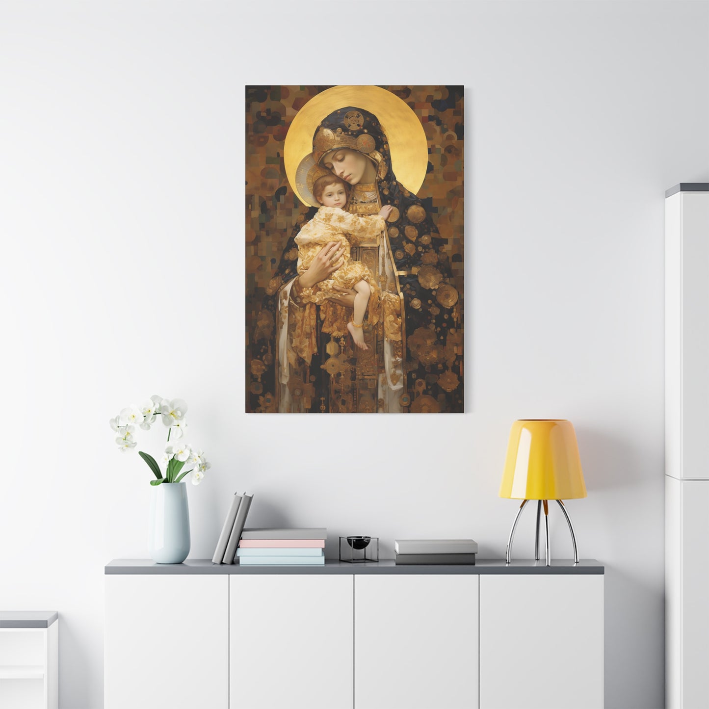 The Light of Love - Museum Wrapped Canvas - Sanctified Souls Print - Religious Art for your Home - The Virgin Mary and The Christ Child