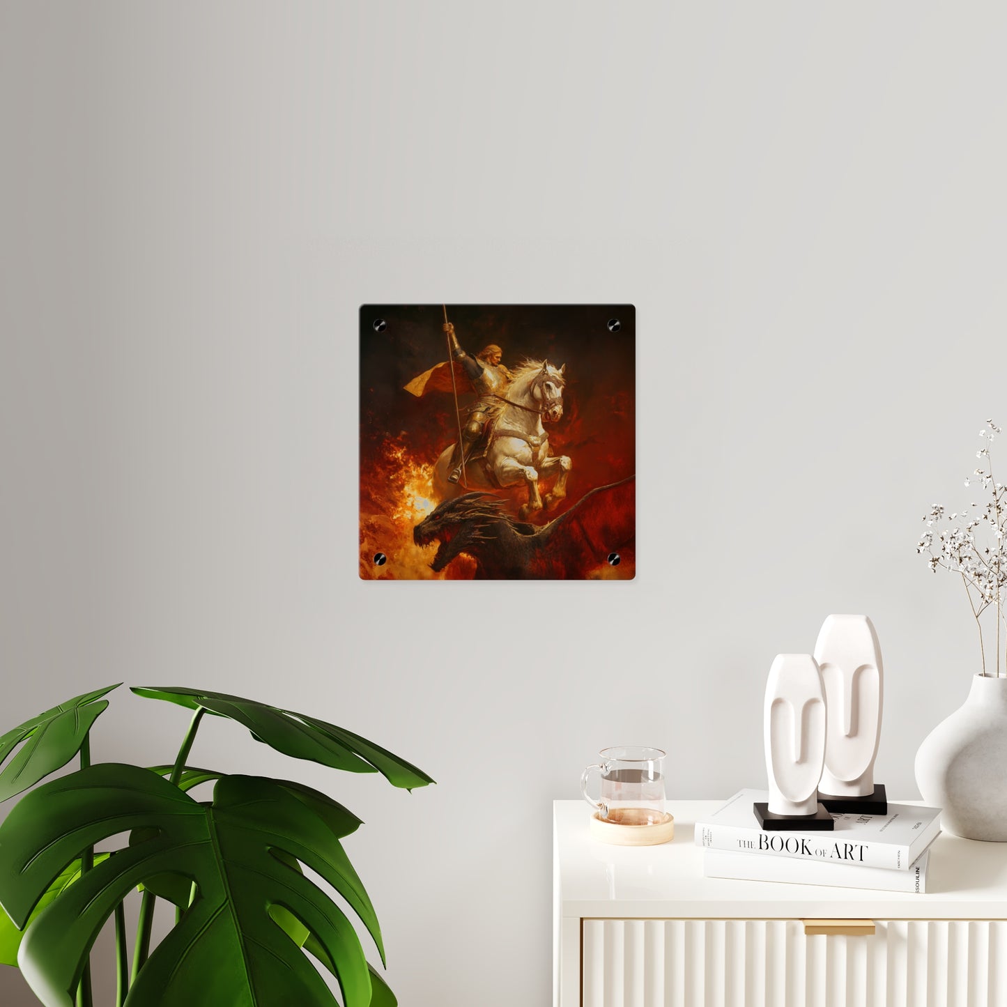 Saint George Wall Art Panel - Ready to Hang Acrylic Print - Catholic Saint Art - Patron Saint Print - No Frame needed