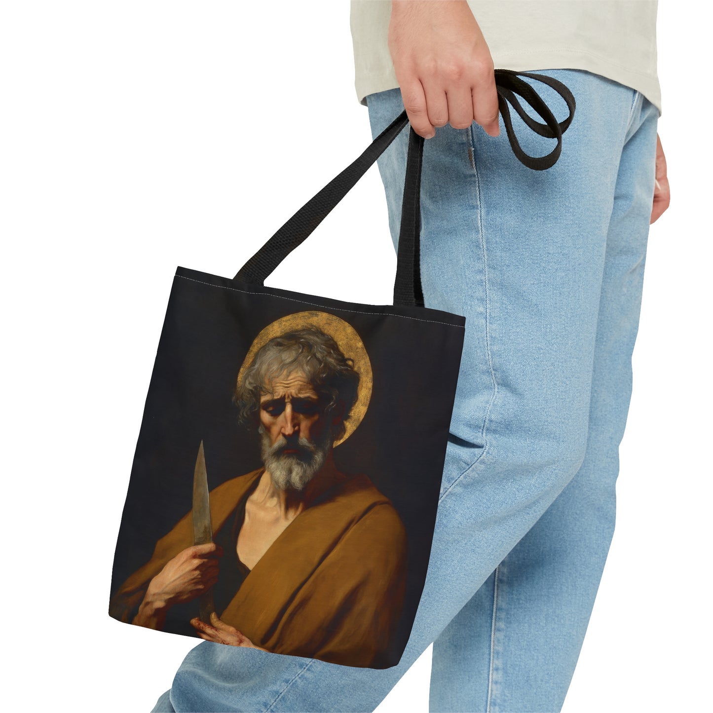 Saint Bartholomew the Apostle Tote Bag - Large Medium Small Faith Art Bag - Catholic Faith Purse - Religious - Prayer Bag - Devotional