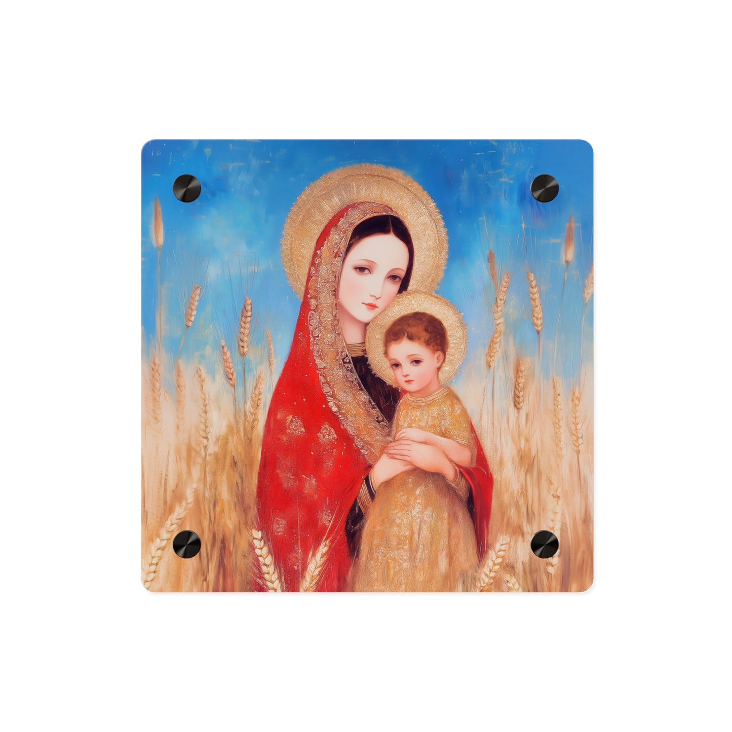Our Lady of the Harvest - Wall Art Panel - Ready to Hang Acrylic Print - Catholic Saint Art - Patron Saint Print