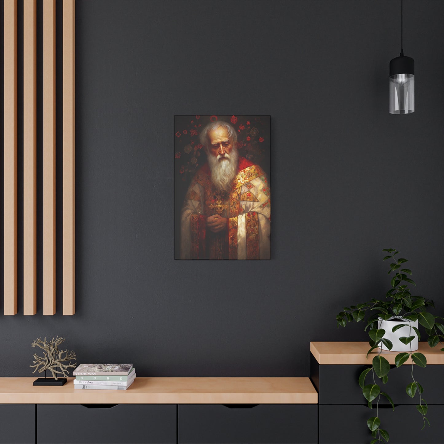 Saint Nicholas - Museum Wrapped Canvas - Sanctified Souls Print - Religious Art for your Home - Father Christmas - Catholic Christmas