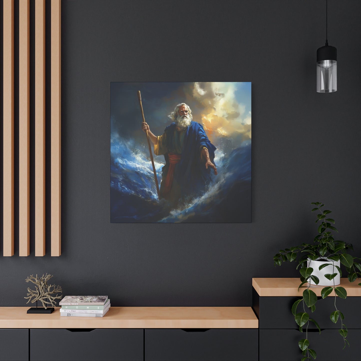 Moses Before the Trembling Sea - Gallery Wrapped Canvas - Print - Religious Art for your Home - Catholic Art