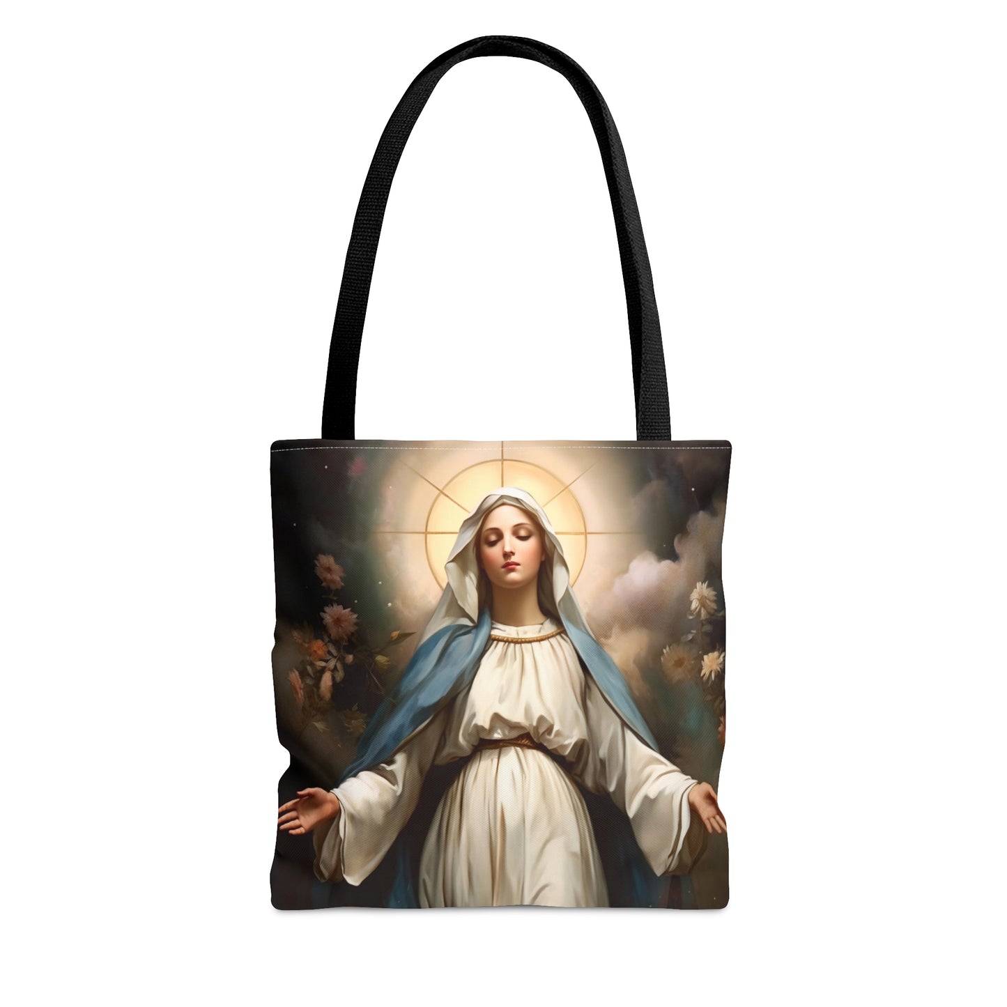 Ethereal Beauty - The Immaculate Mother Mary Tote Bag - Large Medium Small Faith Art Bag - Re usable Tote Purse - Double Sided