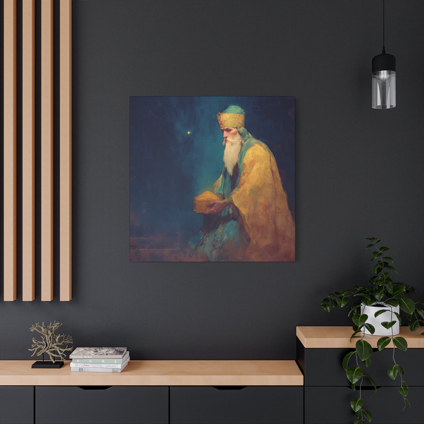 Caspar and the Offering of Worship - 3 Wise Men - Gallery Wrapped Canvas - Print - Religious Art for your Home - Catholic