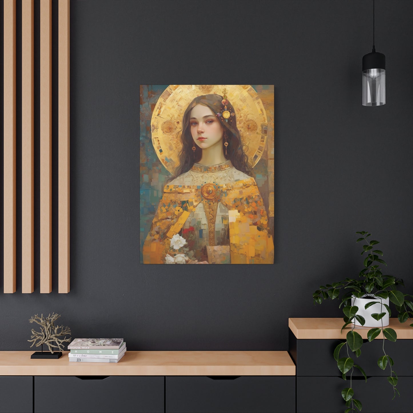 Saint Dymphna - Museum Wrapped Canvas - Sanctified Souls Print - Religious Art for your Home