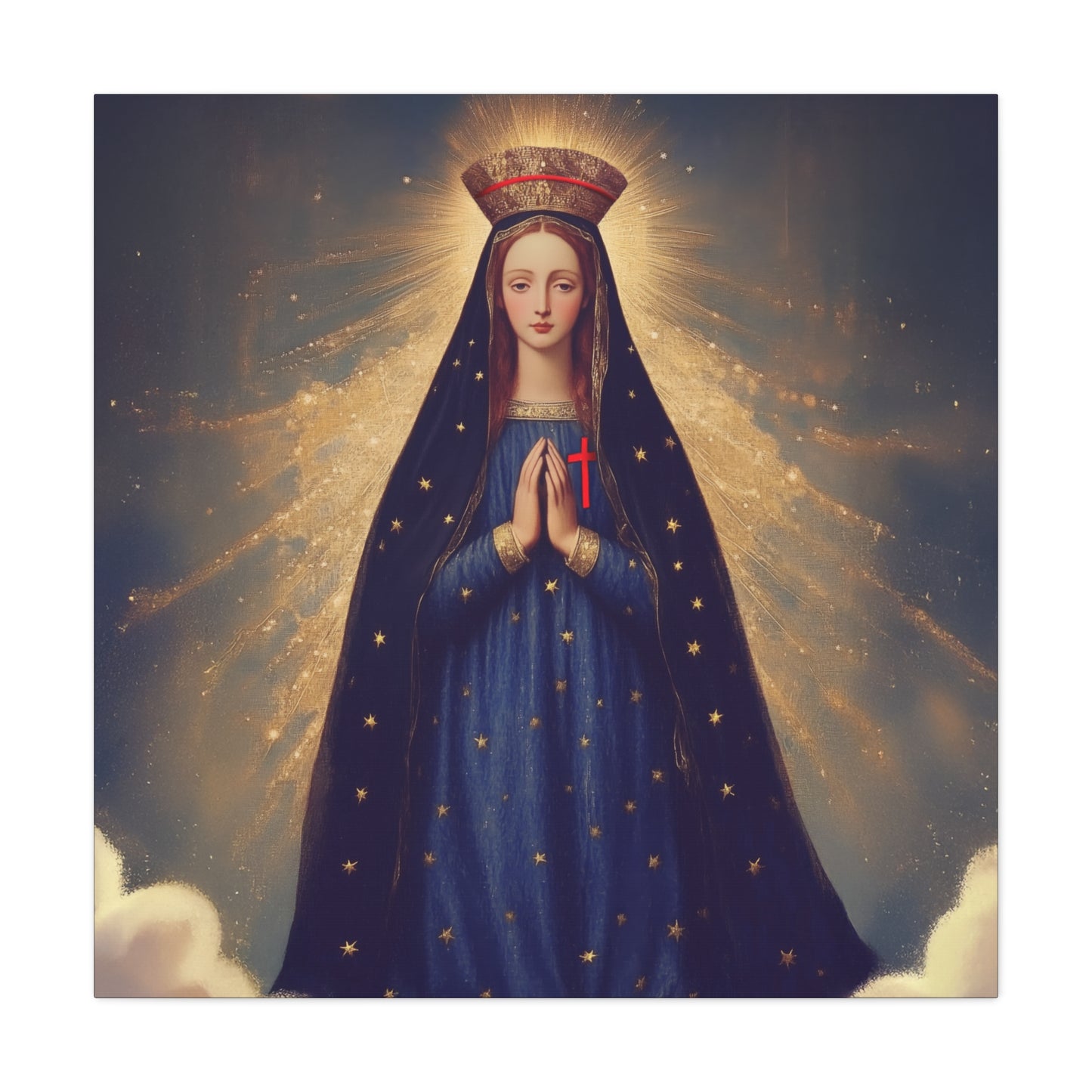 Our Lady of Pontmain - Multiple Sizes - Catholic Home art - Museum Wrapped Canvas - Sanctified Souls Print - Mother Mary Art