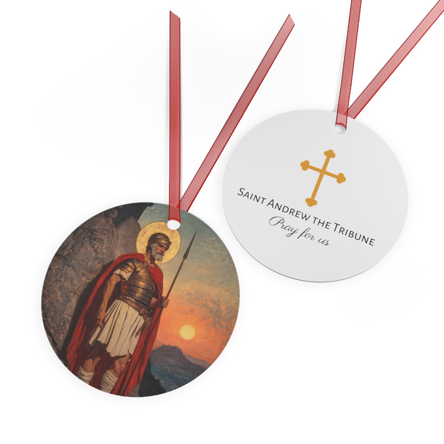 Saint Andrew the Tribune Metal Ornament - Religious Holiday Christmas Keepsake - Religious Catholic Tree Ornament - Christmas Gift