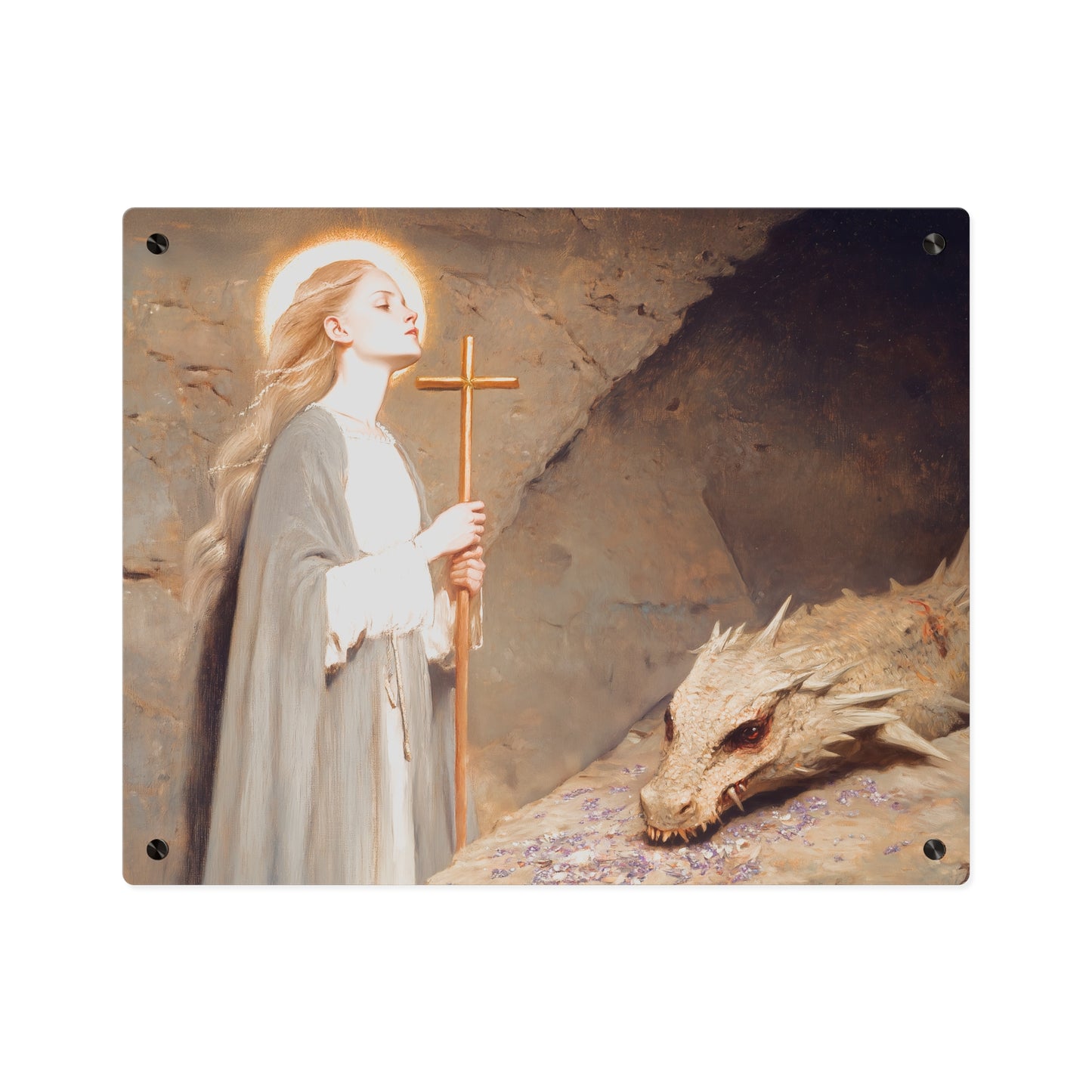 Saint Margaret of Antioch Wall Art Panel - Ready to Hang Acrylic Print - Catholic Saint Art - Patron Saint Print - No Frame needed