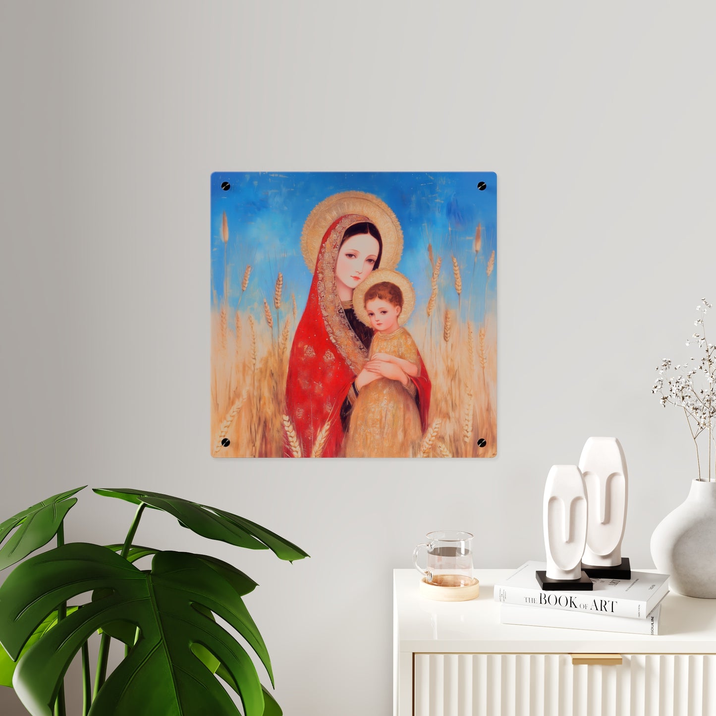 Our Lady of the Harvest - Wall Art Panel - Ready to Hang Acrylic Print - Catholic Saint Art - Patron Saint Print