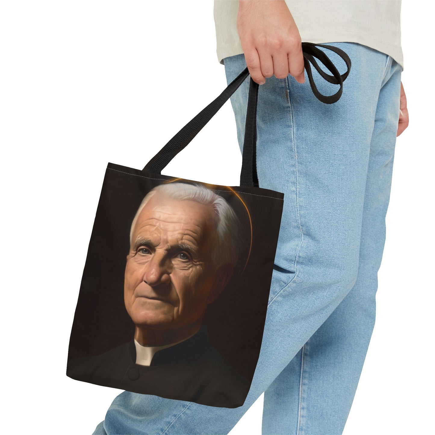 Saint André Bessette Tote Bag - Purse - Three sizes - Large Medium Small Faith Art Bag - Catholic faith carry-all purse - Double Sided