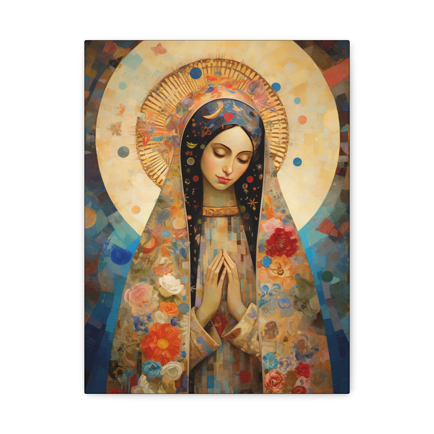 Lady of Guadalupe Icon of Love Museum Wrapped Canvas Print - Multiple Sizes - Catholic Home art