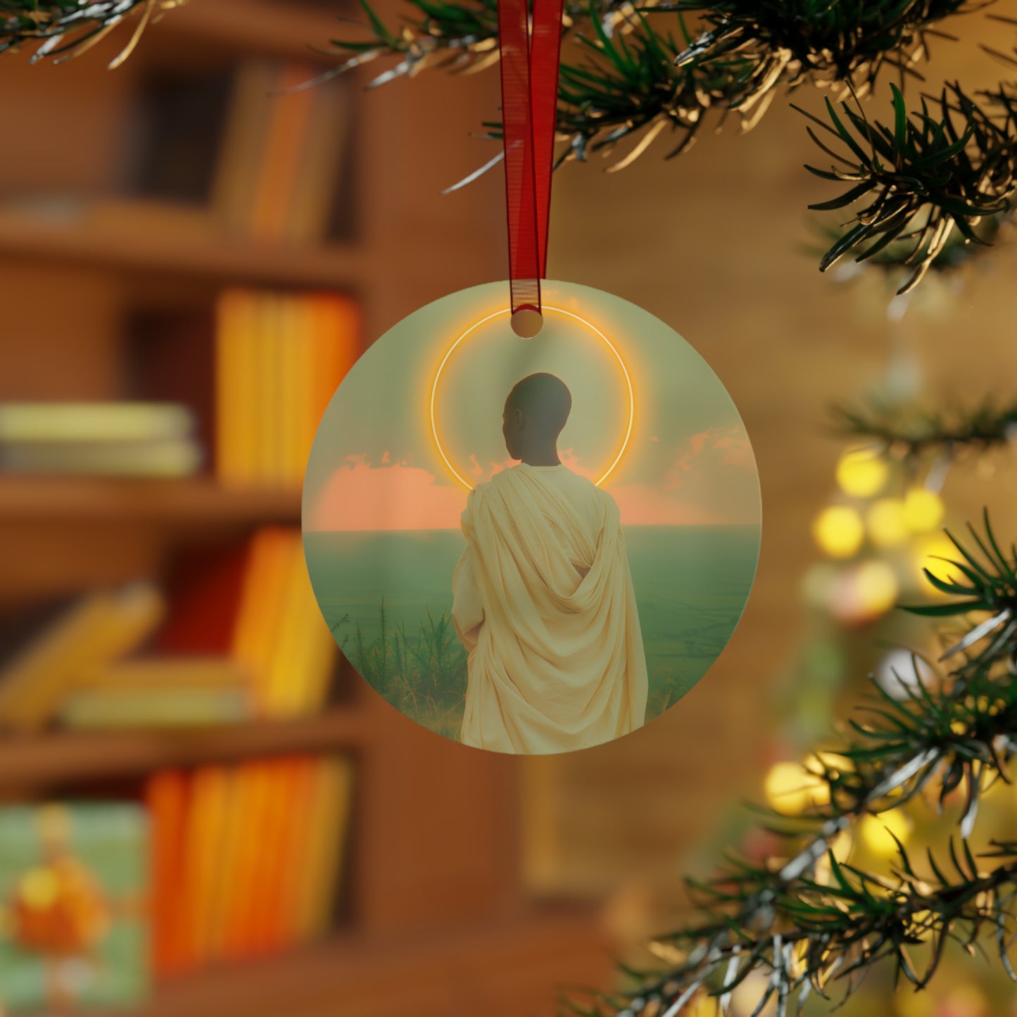 Saint Charles Lwanga Metal Ornament - Religious Holiday Christmas Ornament and Keepsake - Prayer Ornament
