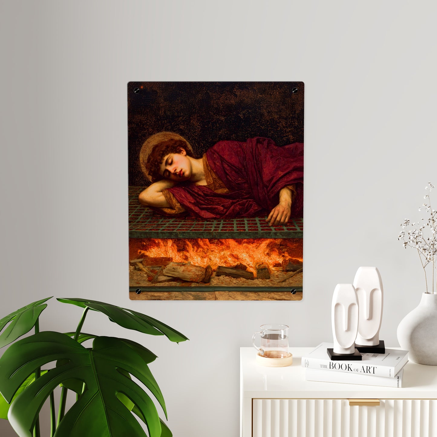 Saint Lawrence Wall Art Panel - Ready to Hang Acrylic Print - Catholic Saint Art - Patron Saint Print - No Frame needed