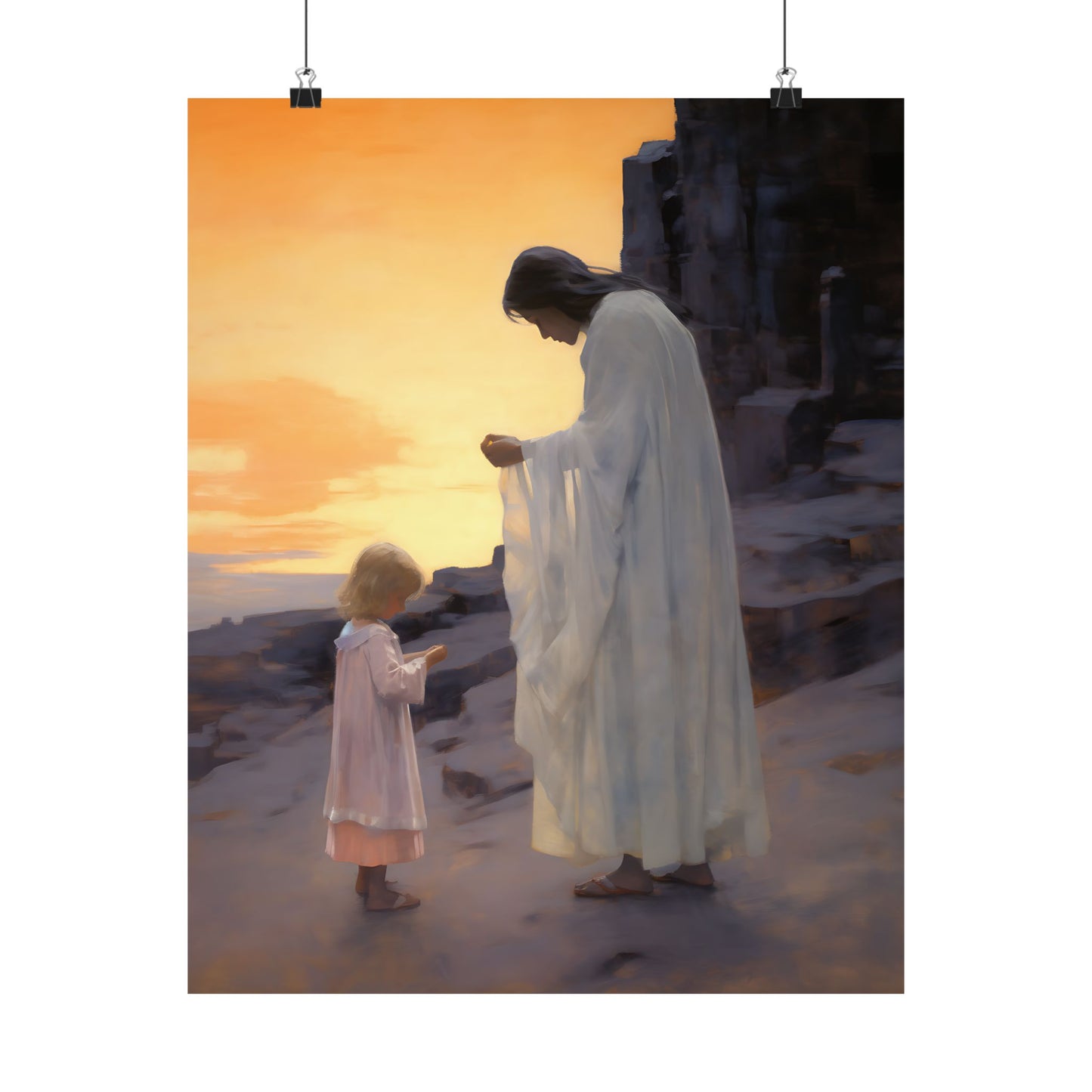 Luminous Love Print - Sanctified Souls Print - Multiple Sizes - Premium Matte Poster - Mother's Print - Art for Nursery - mother and child