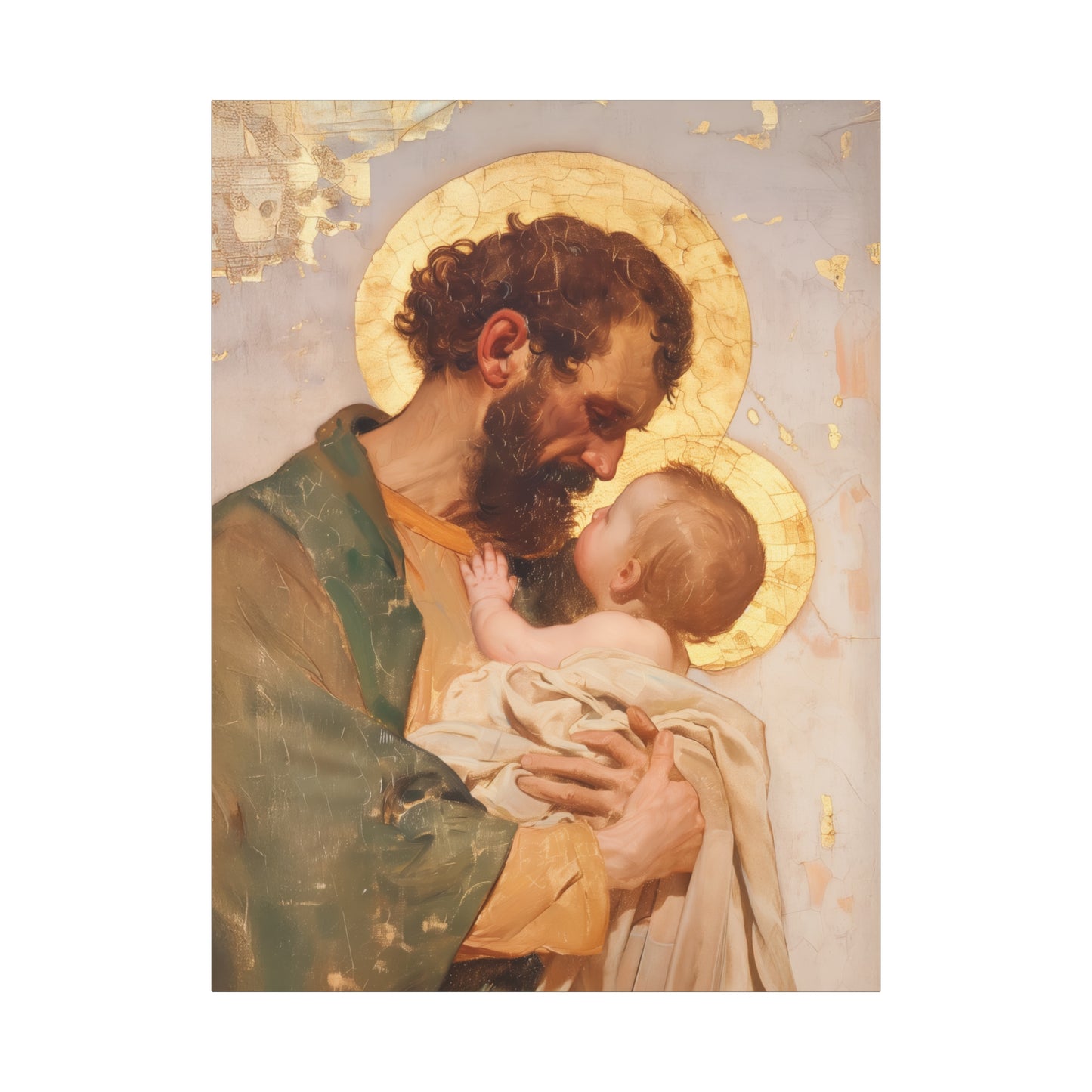 Saint Joseph, Pillar of the Holy Family - Museum Wrapped Canvas - Print - Religious Art for your Home - Christian print - Prayer Room