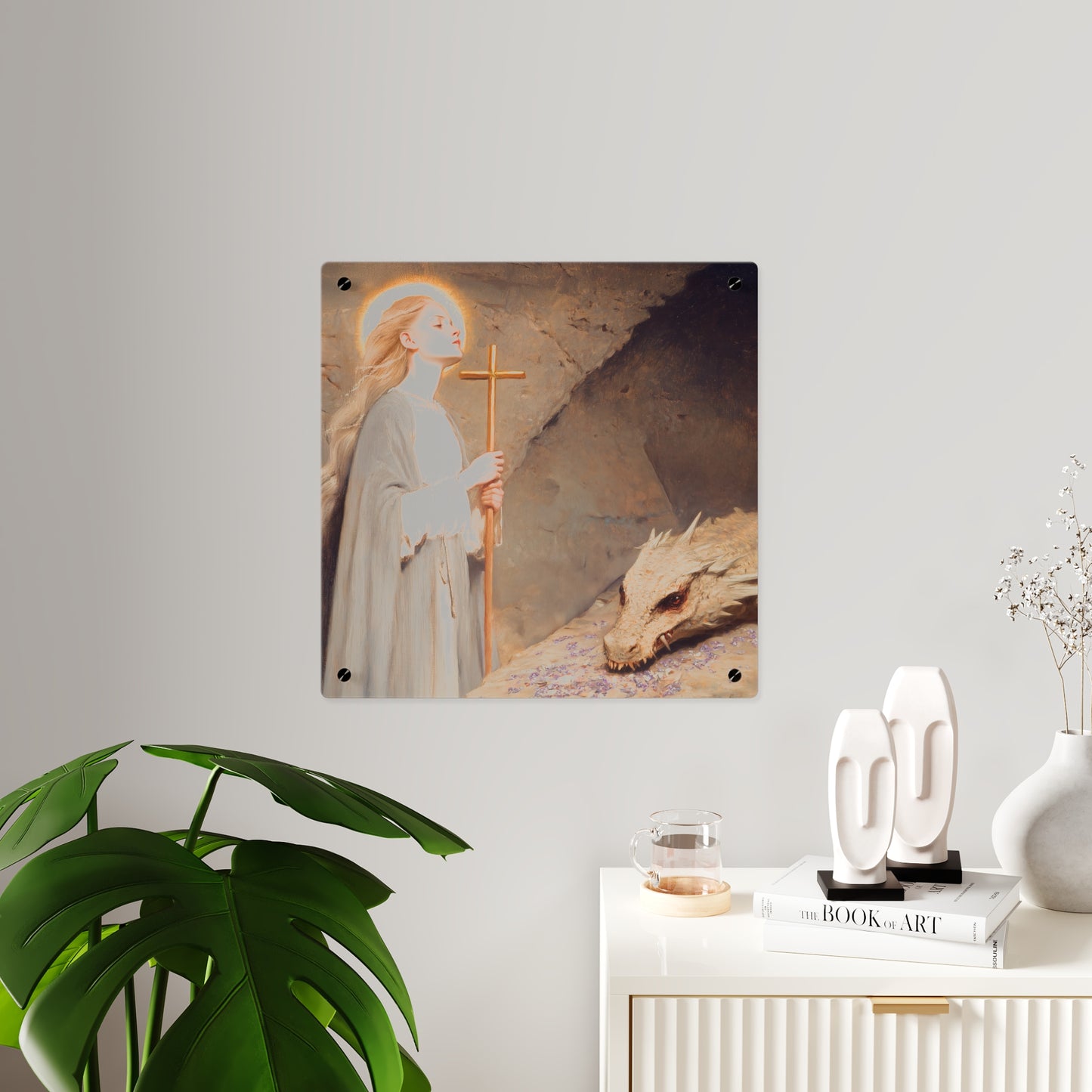 Saint Margaret of Antioch Wall Art Panel - Ready to Hang Acrylic Print - Catholic Saint Art - Patron Saint Print - No Frame needed