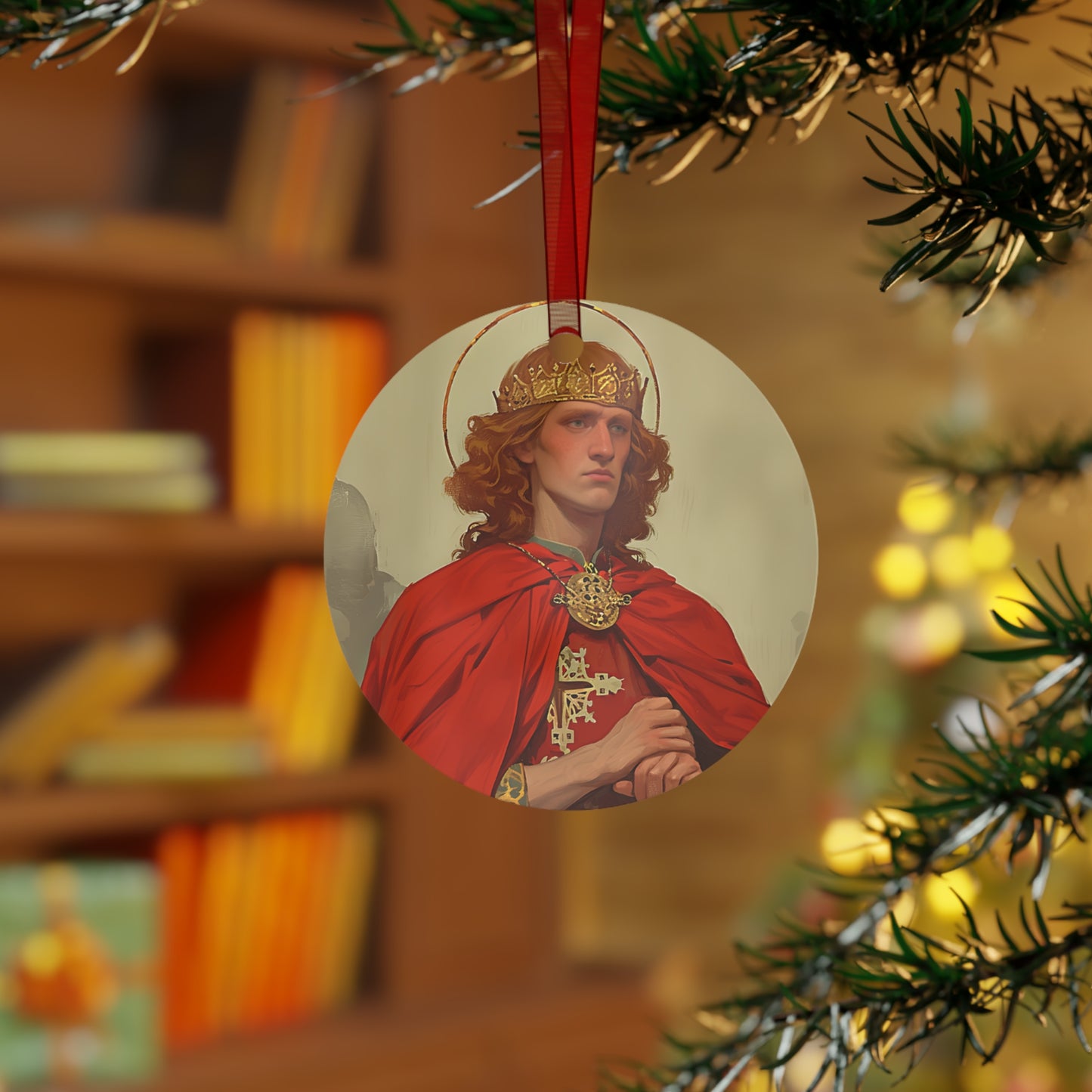 Saint Edward the Martyr Metal Ornament - Religious Holiday Christmas Ornament and Keepsake - Catholic Prayer Ornament - Gift Item