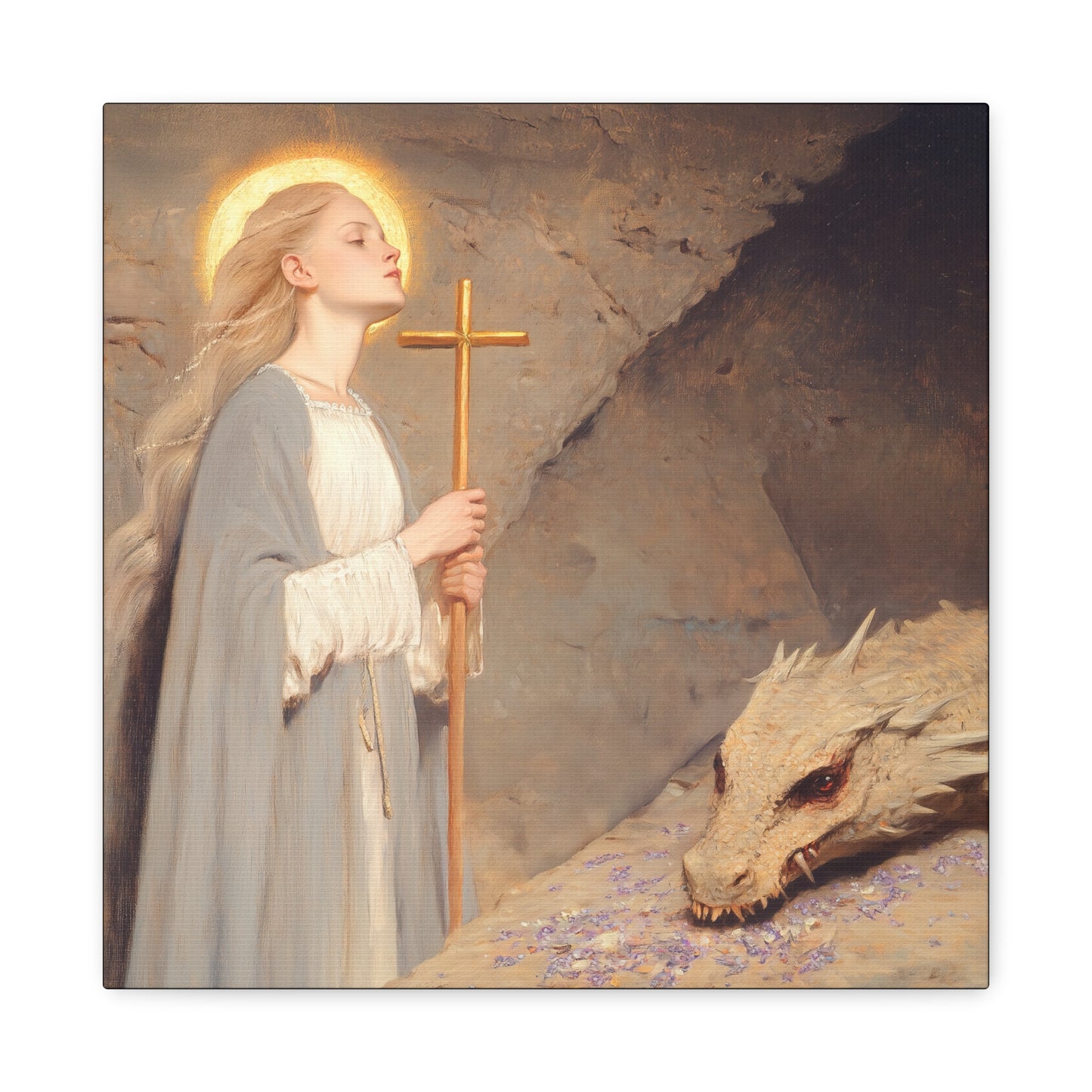 Saint Margaret of Antioch - Museum Wrapped Canvas - Sanctified Souls Print - Religious Art for your Home - Catholic Patron Saint Art