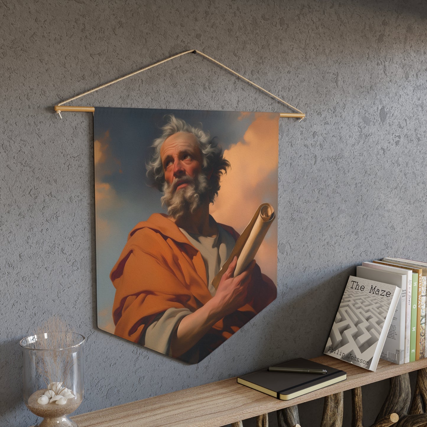 Saint Paul the Apostle - Pennant / Banner / Wall Hanging - Prayer room art - Catholic Home - 18" x 21"
