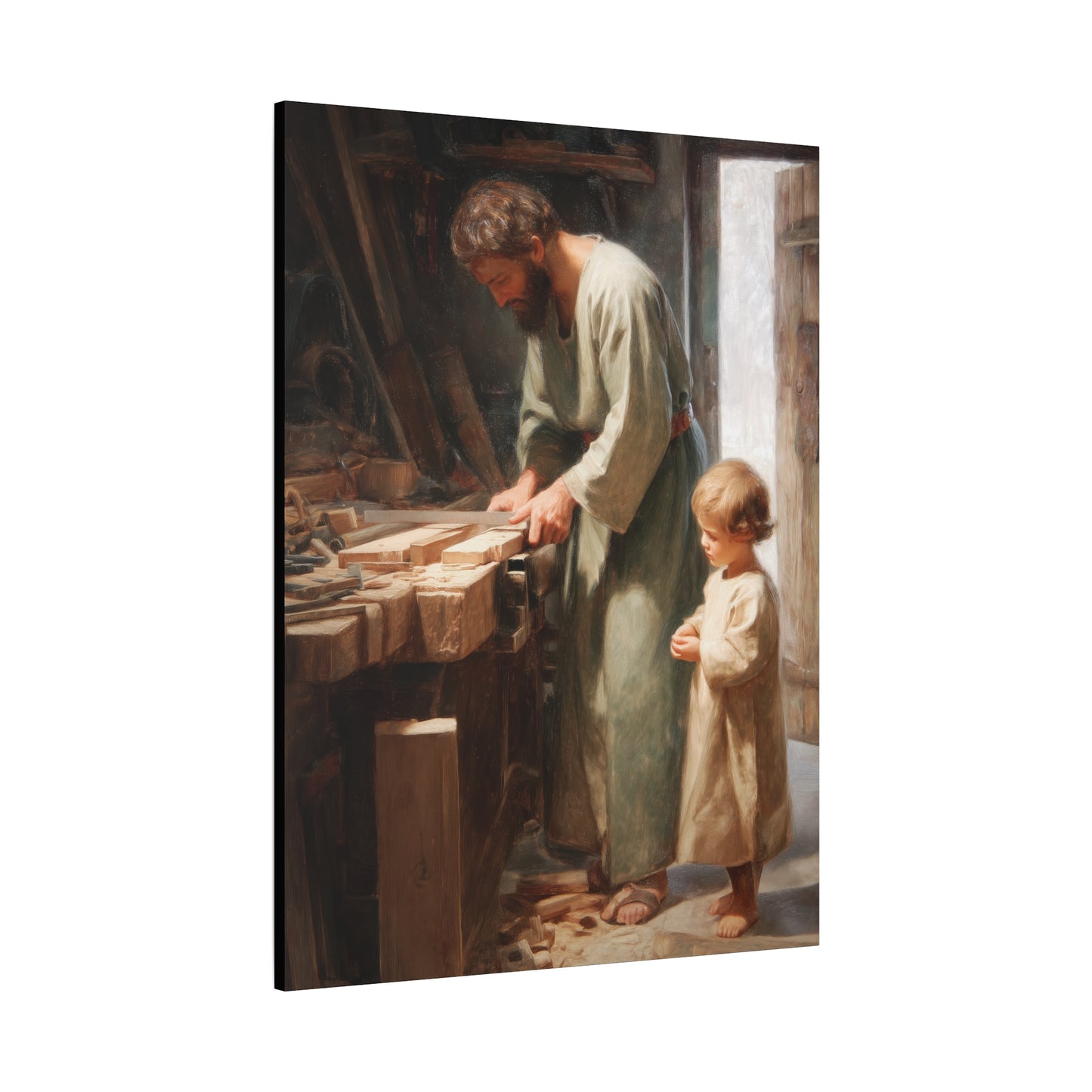 Saint Joseph the Worker - Museum Wrapped Canvas - Sanctified Souls Print - Religious Art for your Home