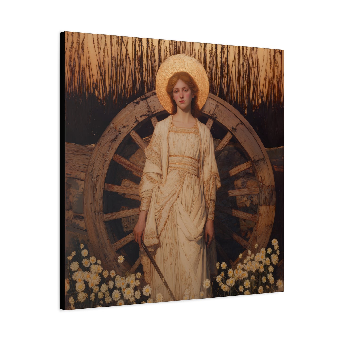 Saint Catherine of Alexandria - Museum Wrapped Canvas - Sanctified Souls Print - Religious Art for your Home - Catholic Patron Saint Art