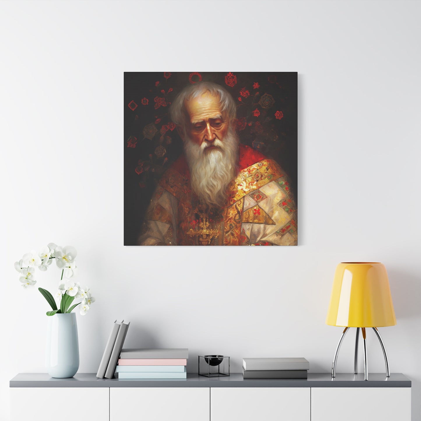 Saint Nicholas - Museum Wrapped Canvas - Sanctified Souls Print - Religious Art for your Home - Father Christmas - Catholic Christmas