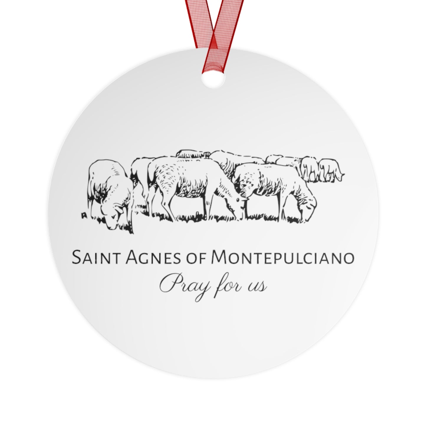 Saint Agnes of Montepulciano Metal Ornament - Religious Holiday Christmas Ornament and Keepsake - Catholic Religious Keepsake