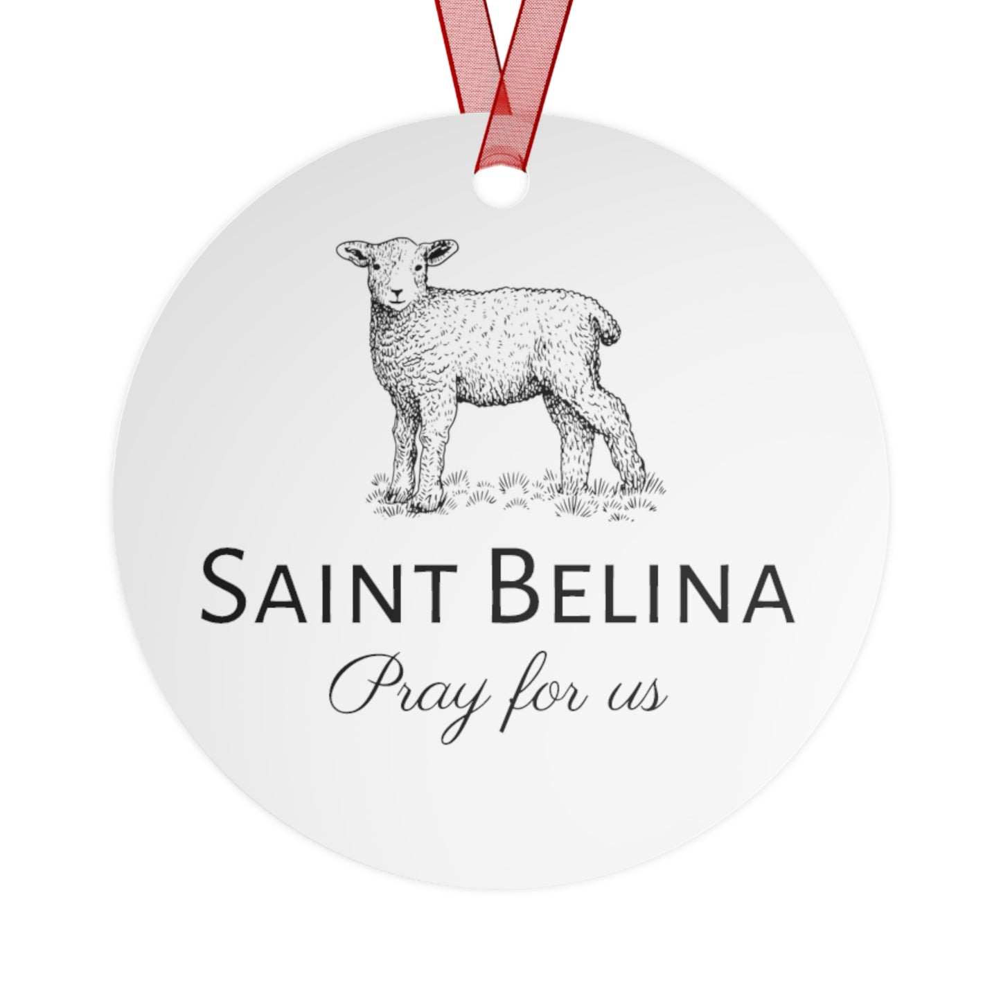 Saint Belina Metal Ornament - Religious Holiday Christmas Ornament - Double sided - Catholic Keepsake - Small Gift - Religious Gift
