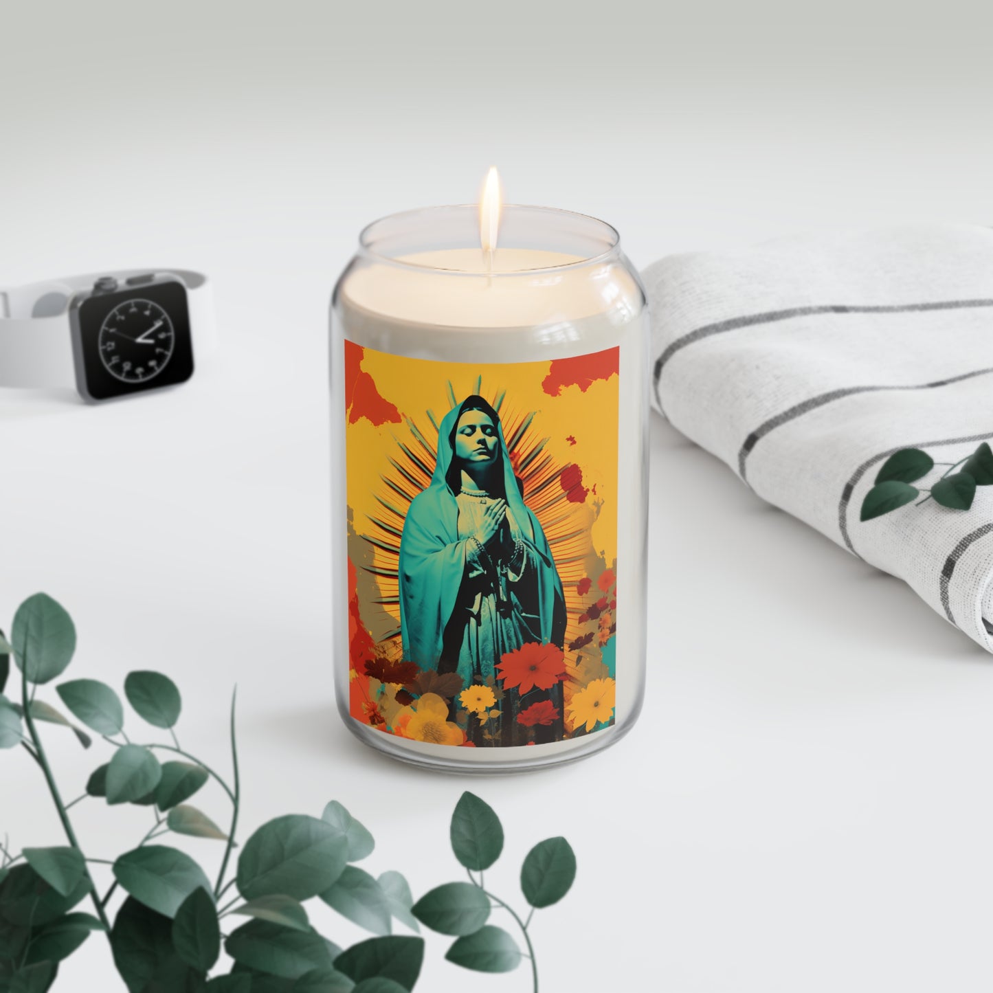 Guadalupe's Miraculous Presence - Scented Prayer Candle, 13.75oz - Tall Size - Religious Prayer Candle - Catholic Art - Religious Gift