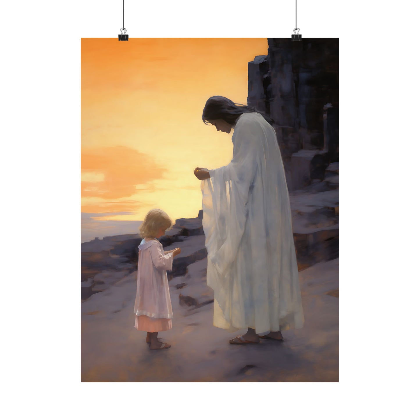 Luminous Love Print - Sanctified Souls Print - Multiple Sizes - Premium Matte Poster - Mother's Print - Art for Nursery - mother and child