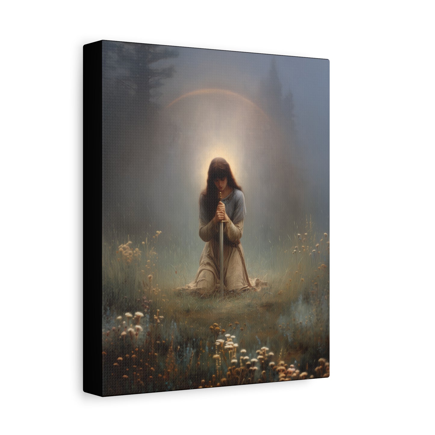 Saint Joan of Arc - Museum Wrapped Canvas - Sanctified Souls Print - Religious Art for your Home - Catholic Patron Saint Art