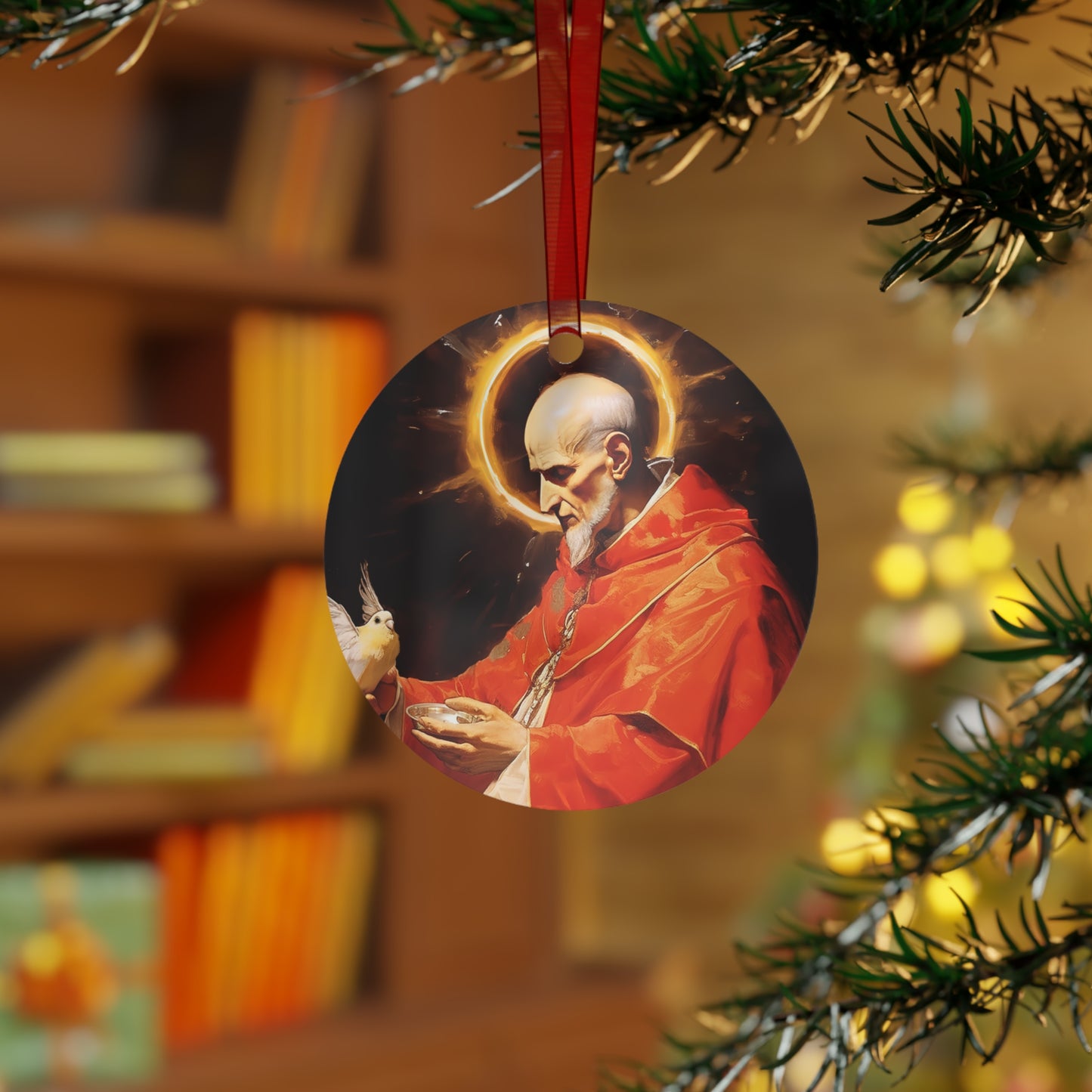 Pope Saint Gregory the Great Ornament - Religious Holiday Christmas Ornament and Keepsake - Double sided Keepsake Religious Ornament