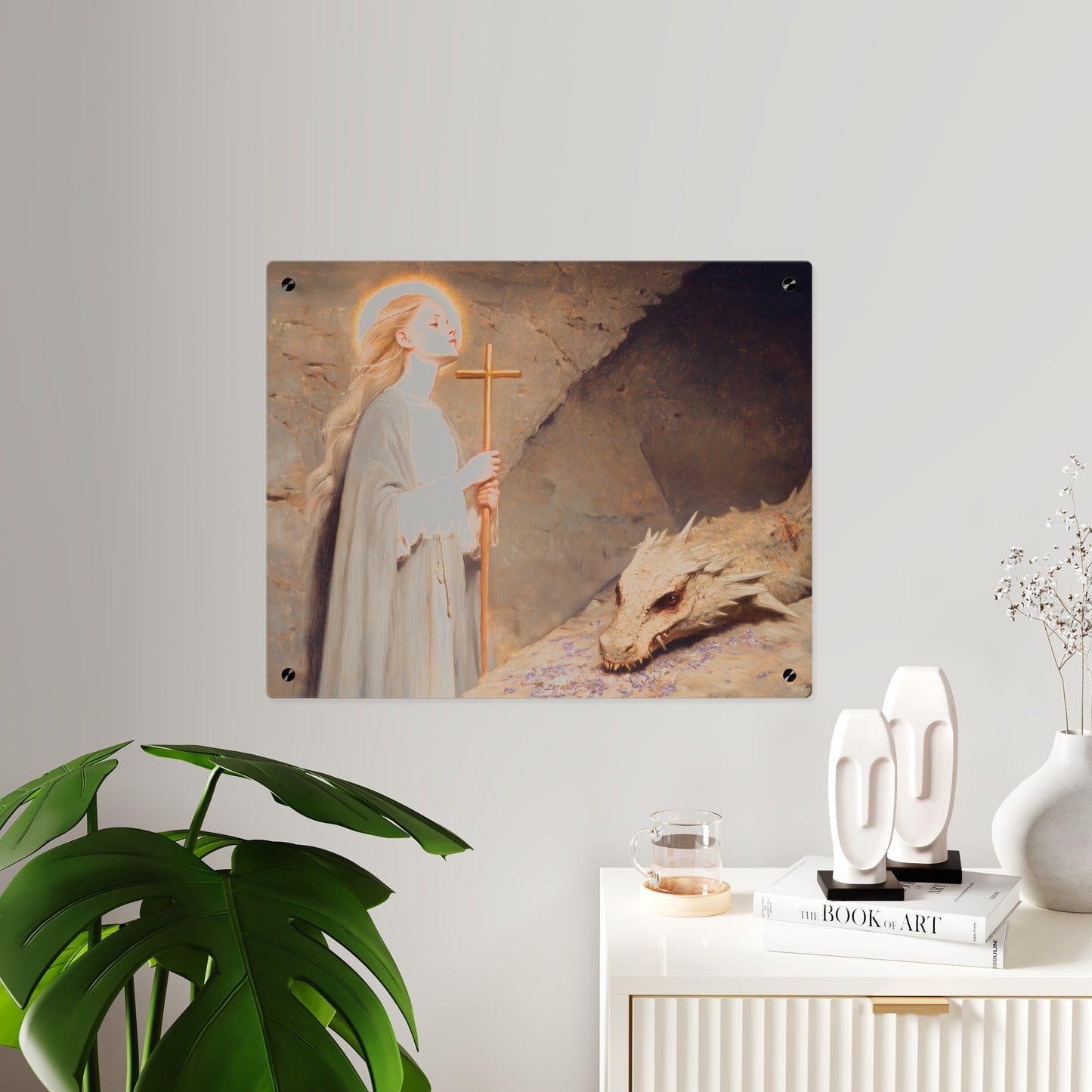 Saint Margaret of Antioch Wall Art Panel - Ready to Hang Acrylic Print - Catholic Saint Art - Patron Saint Print - No Frame needed