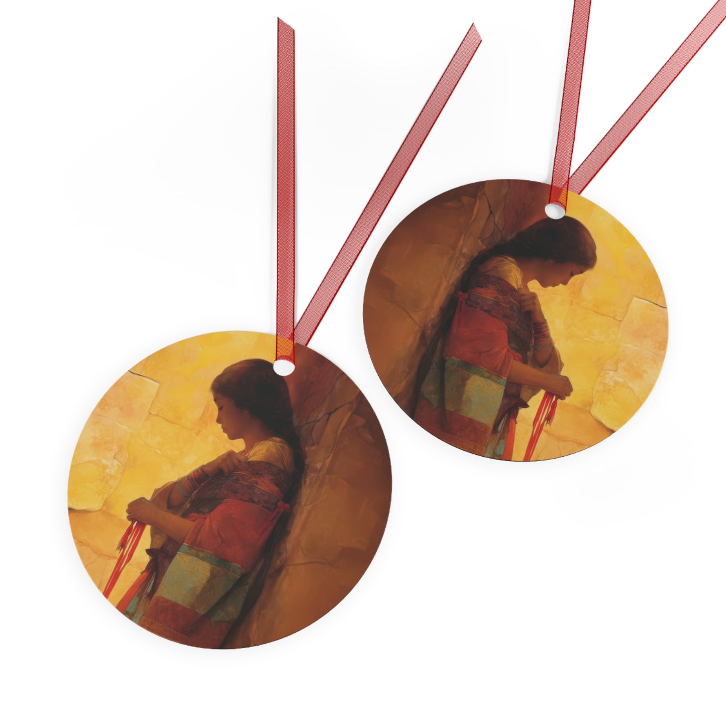 A Thread Through the Line of Christ - Rahab - Ornament - Religious Holiday Christmas Ornament and Keepsake - Double sided